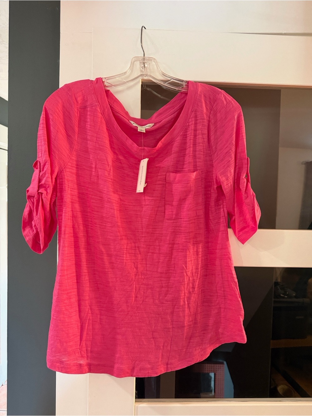 Banana Republic Pink Roll-Tab Pocket Tunic